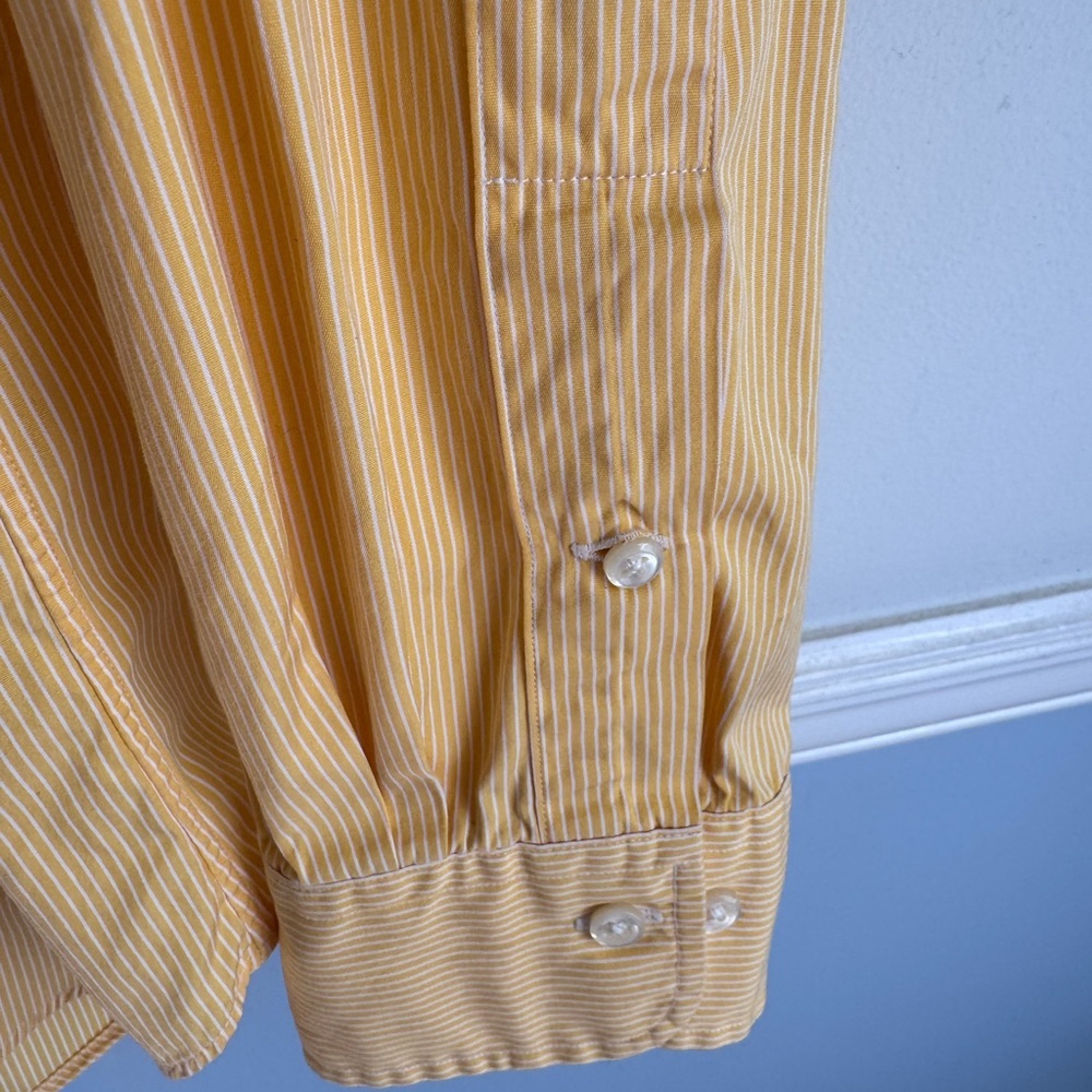 Polo Ralph Lauren Regent Classic Fit Yellow Stripe Button Down Shirt Mens - Picture 3 of 5